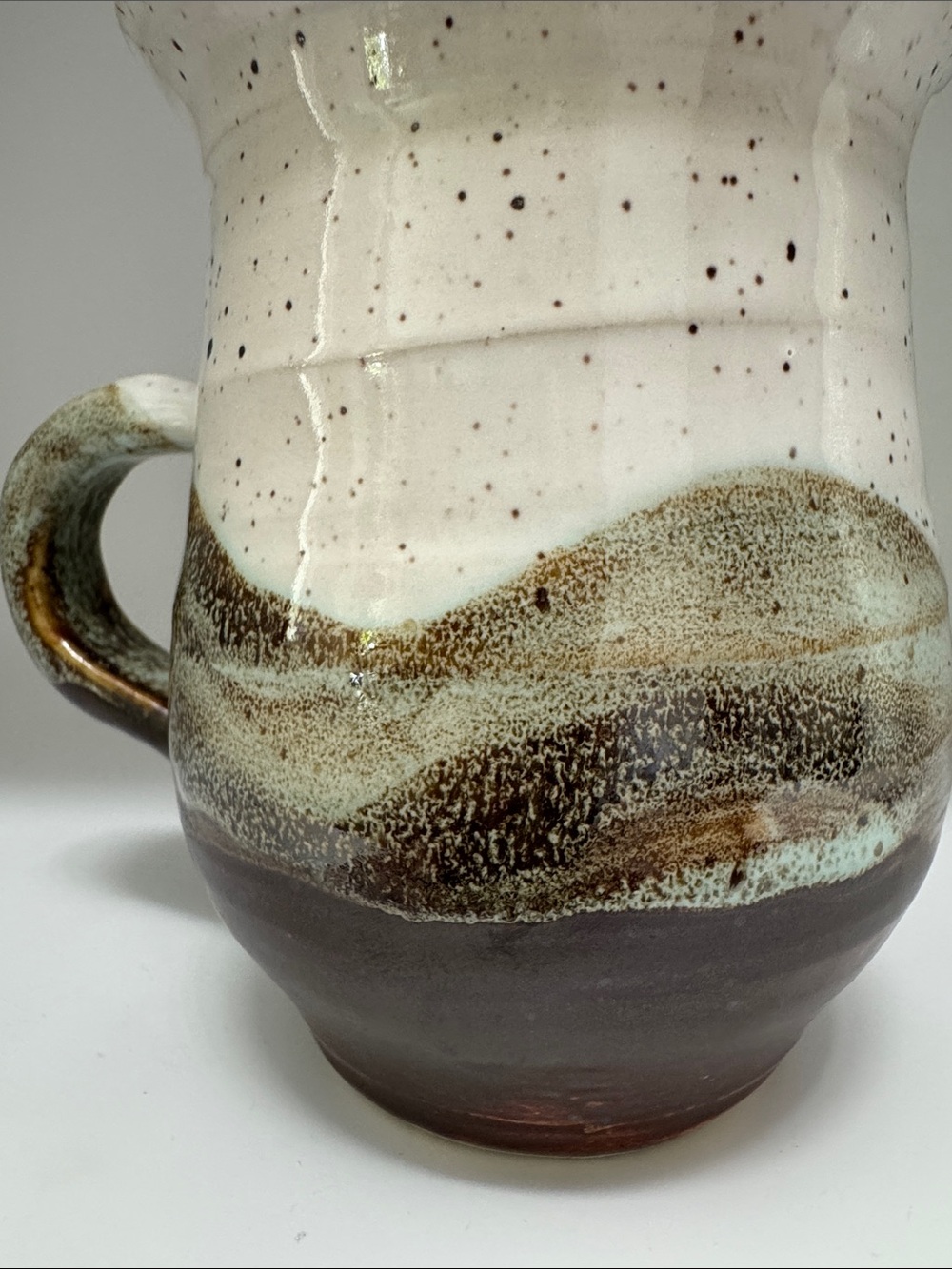 Handcrafted Ceramic Mug in White and Brown